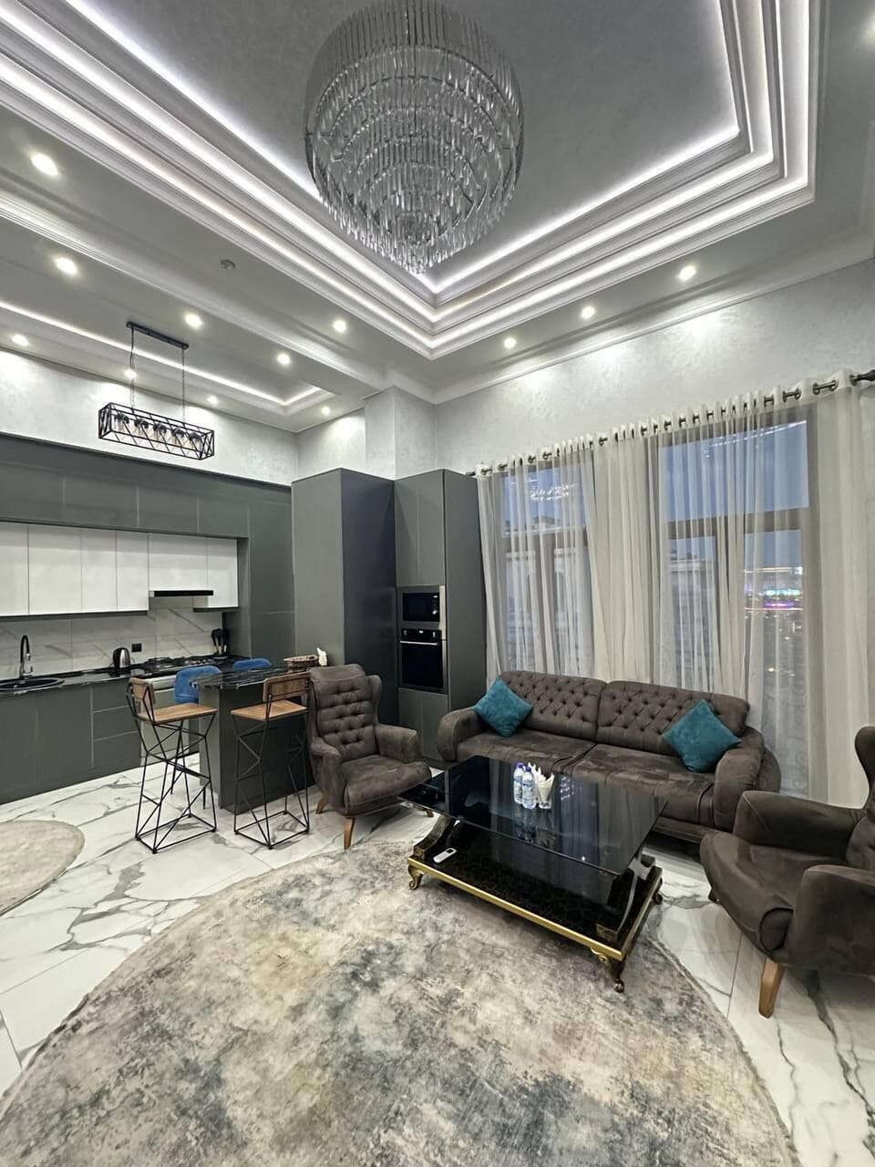 Family Condo, Balcony, City View | Living area
