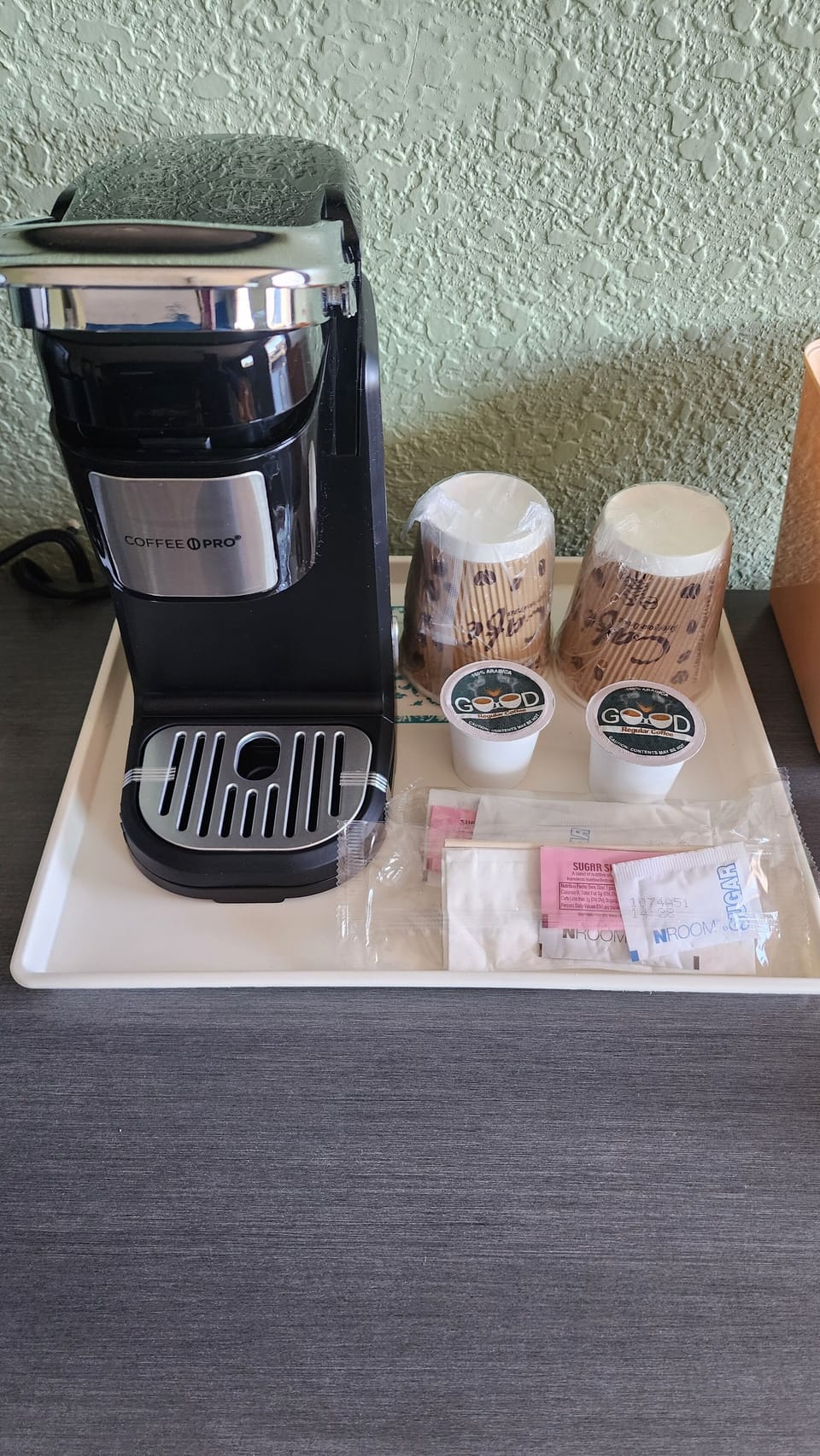 Desk, free WiFi, bed sheets