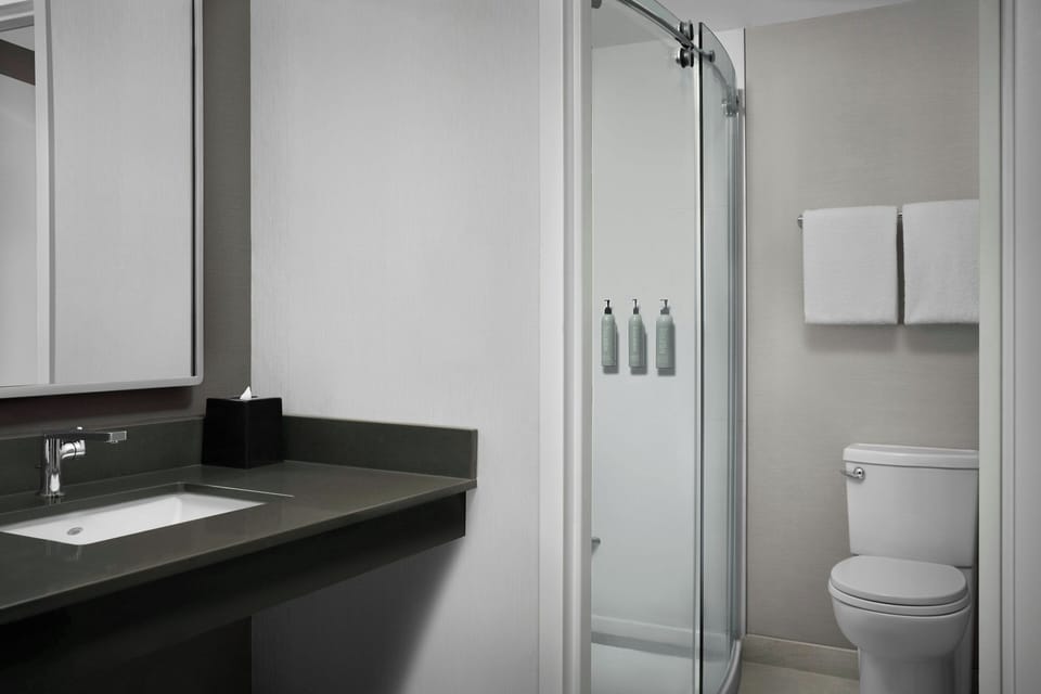 Suite, 1 Bedroom | Bathroom | Combined shower/tub, hair dryer, towels