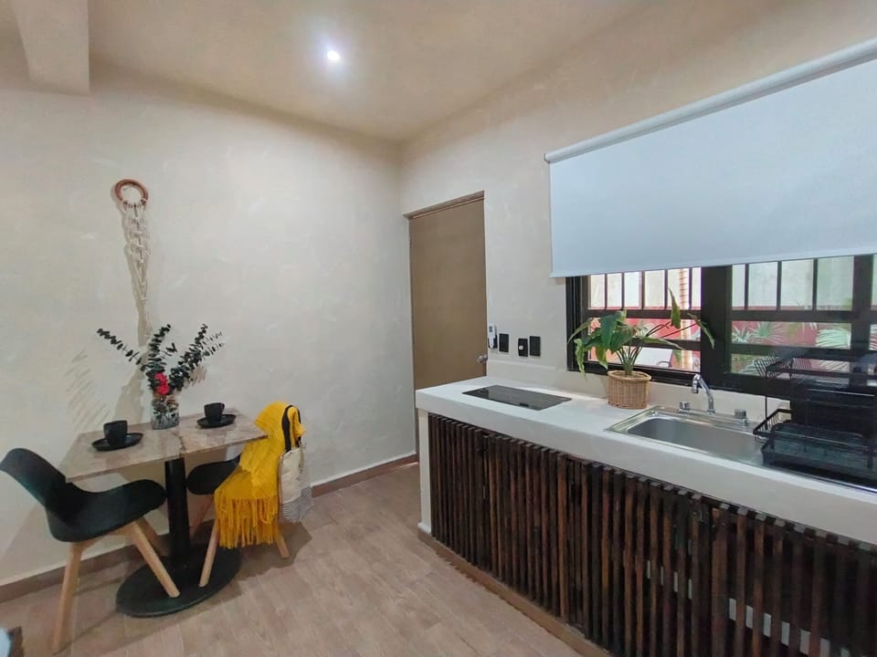 Family Studio | Private kitchen | Fridge, microwave, stovetop, cookware/dishes/utensils