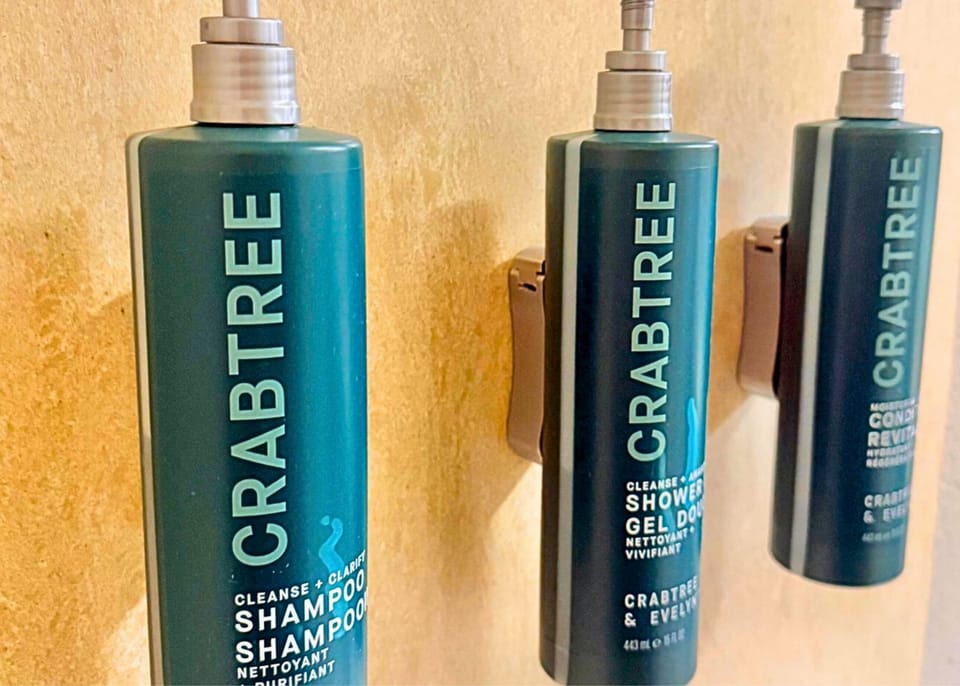 Free toiletries, hair dryer, towels