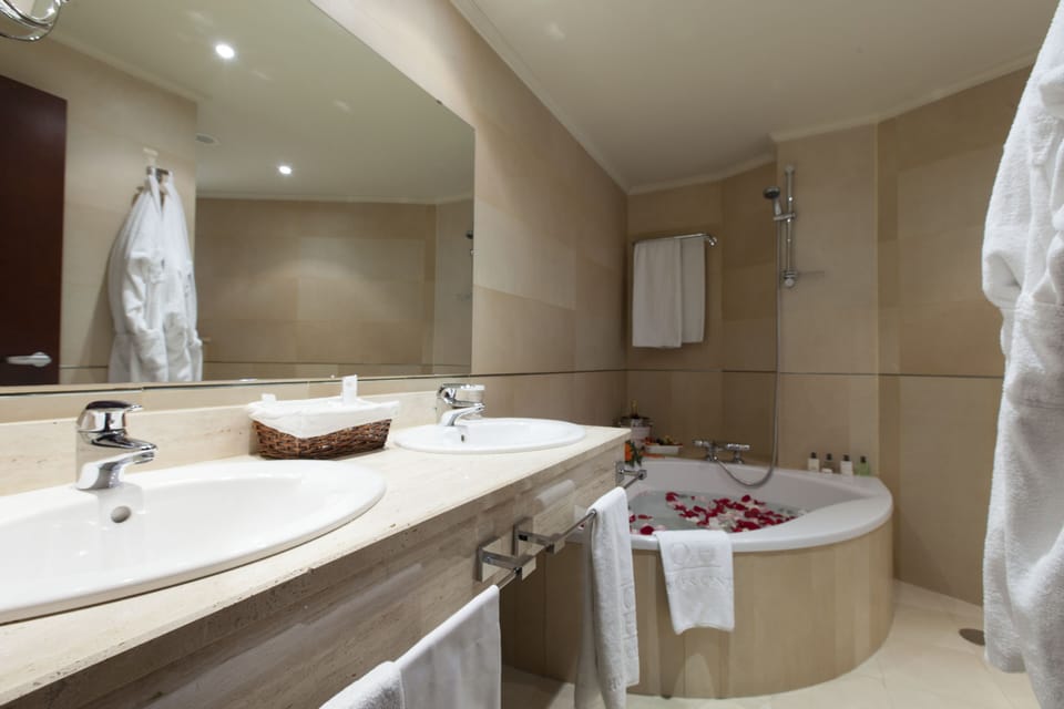 Free toiletries, hair dryer, bidet, towels