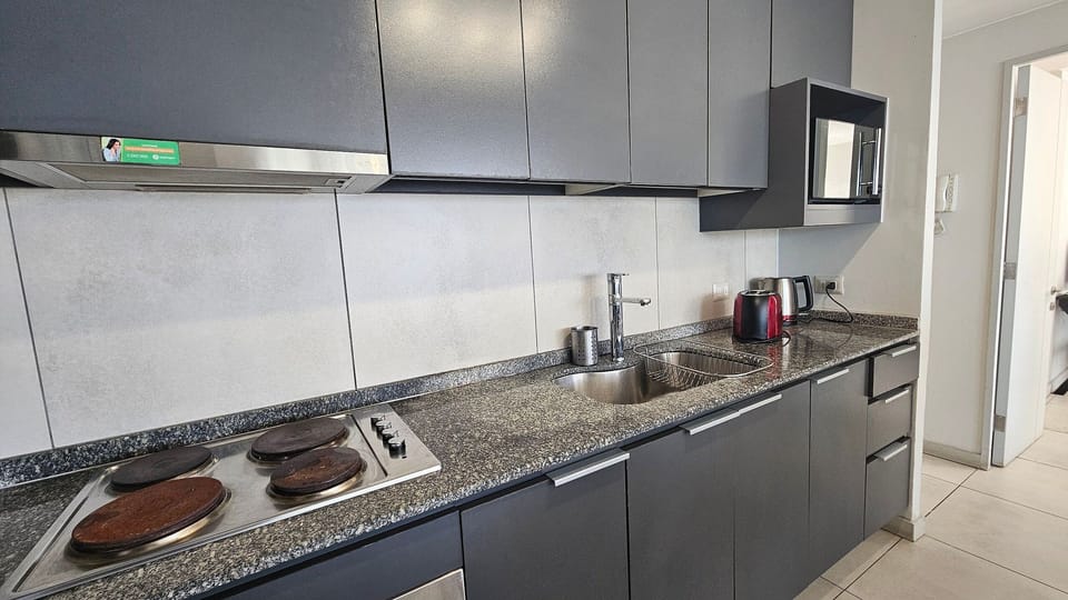 Apartment | Private kitchen | Fridge, microwave, oven, electric kettle