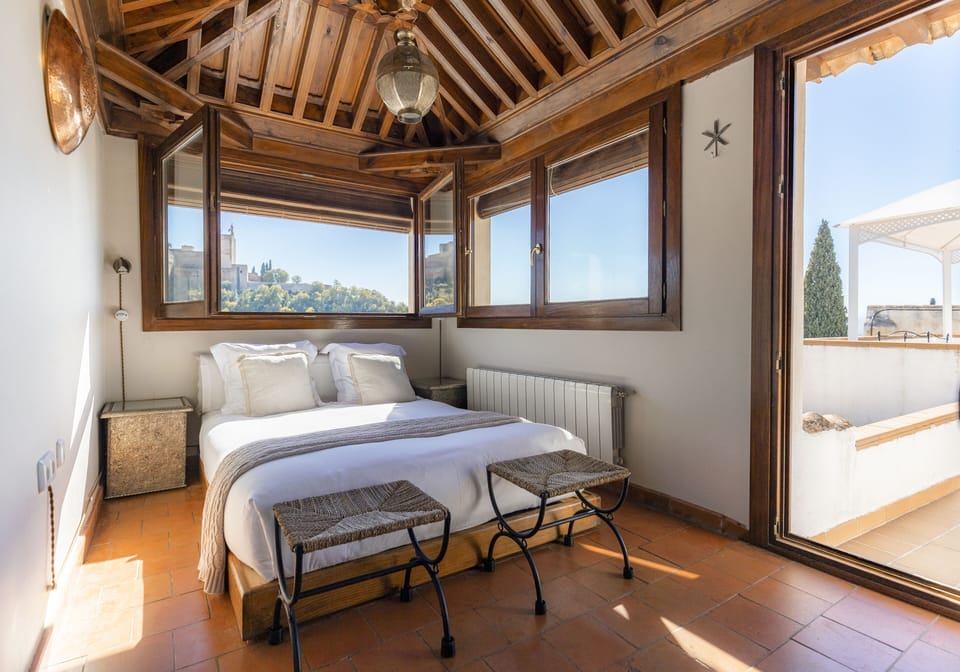 Panoramic Double Room, Private Bathroom (Alhambra, Private Terrace) | Down comforters, blackout drapes, iron/ironing board, free WiFi