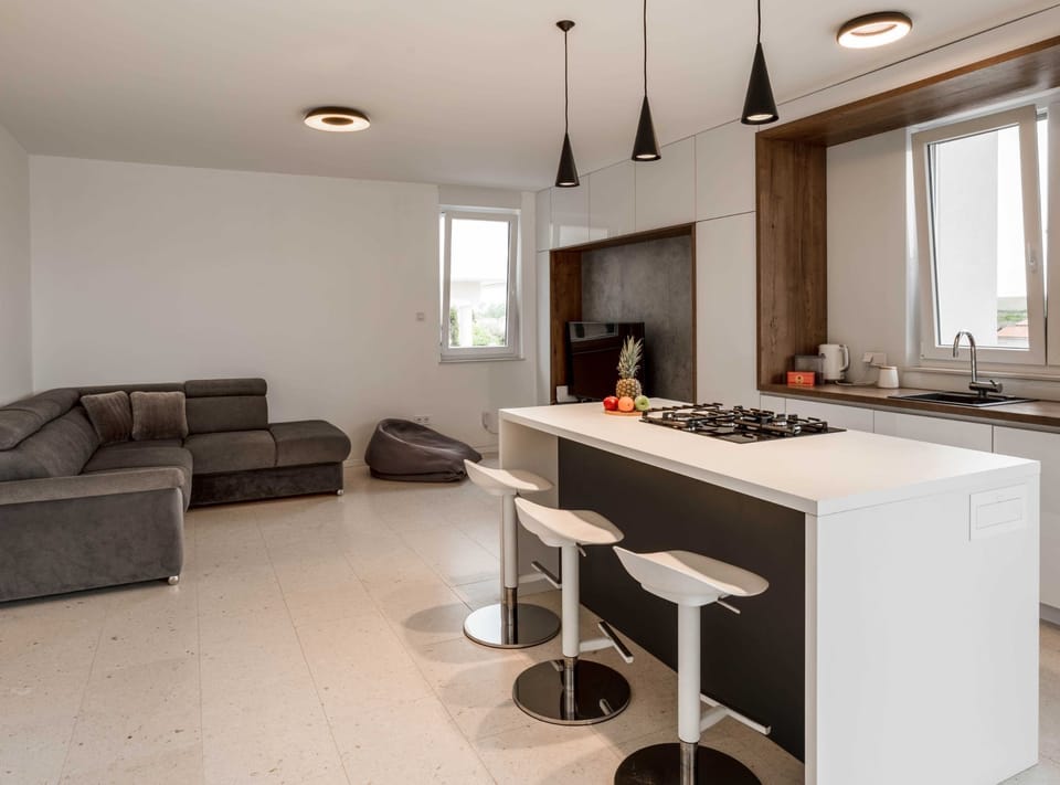 Apartment (Three Bedroom Apartment with Sea View) | Living room | 32-inch flat-screen TV with cable channels, stereo