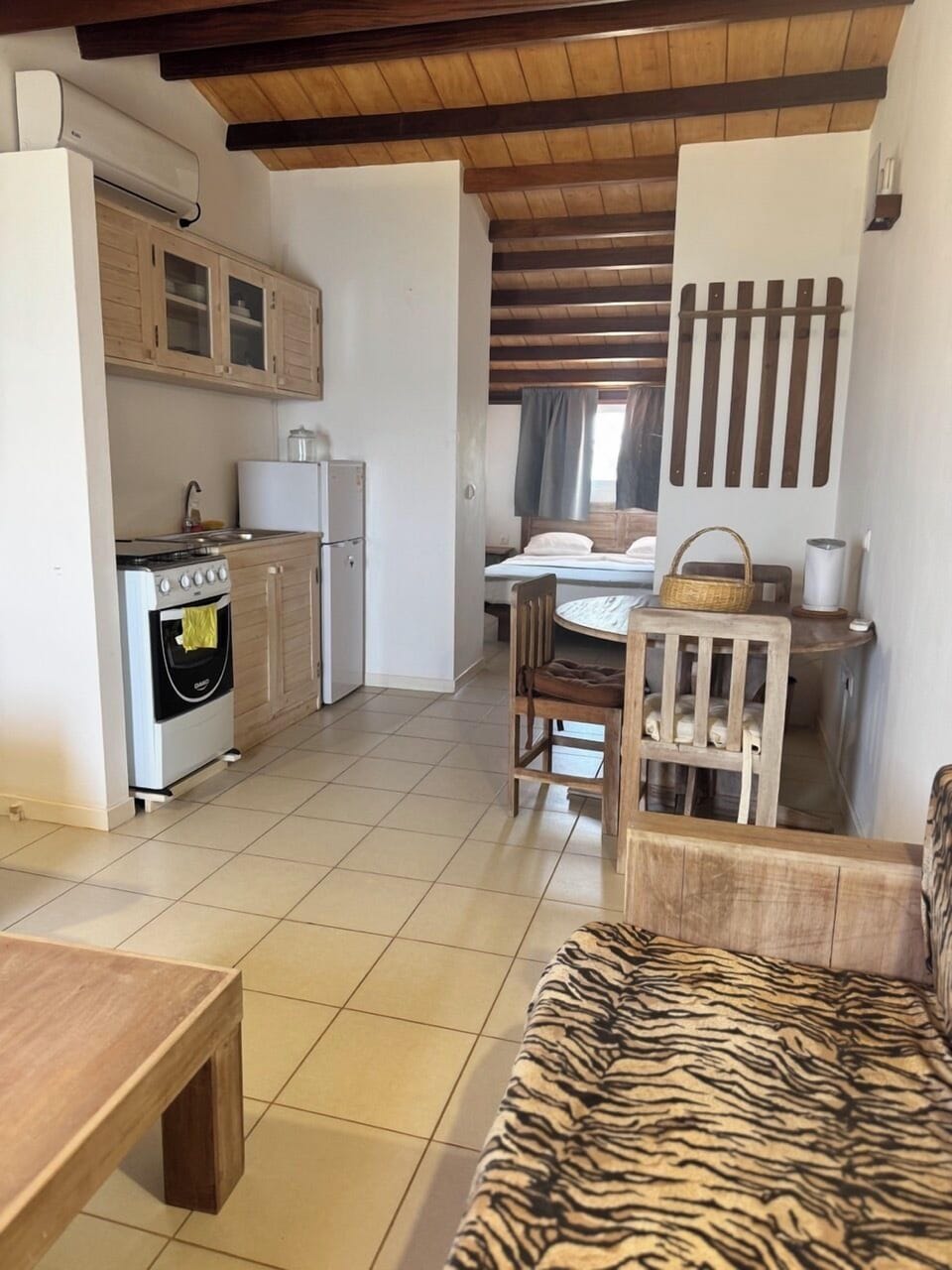Basic Studio, Balcony, Sea View | Private kitchen | Full-size fridge, highchair