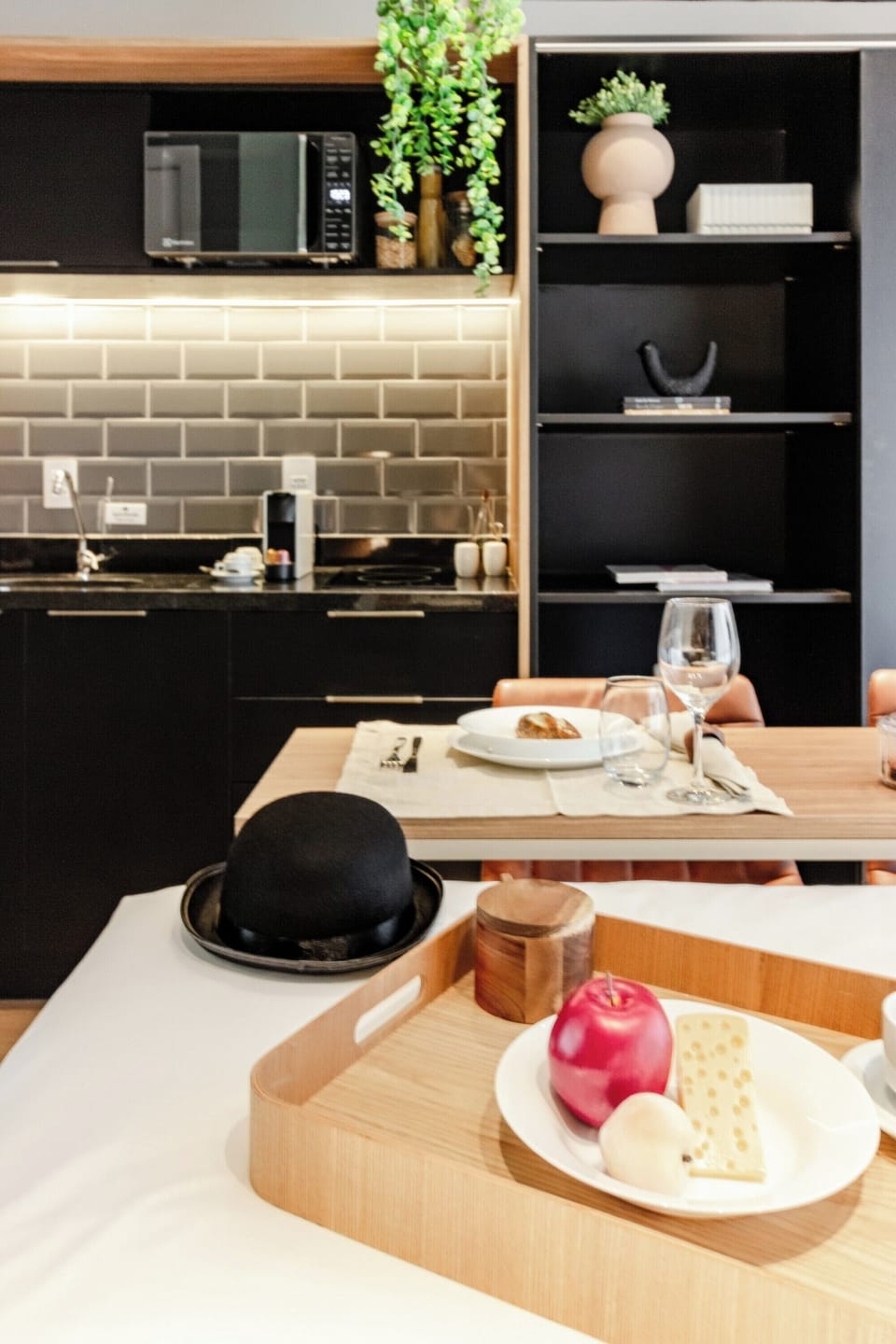 Studio Casal com Varanda | Private kitchen | Espresso maker