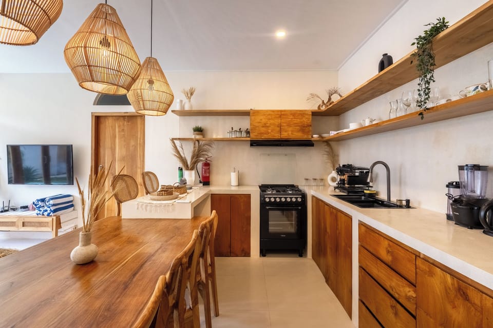 Villa, Balcony, Pool View | Private kitchen