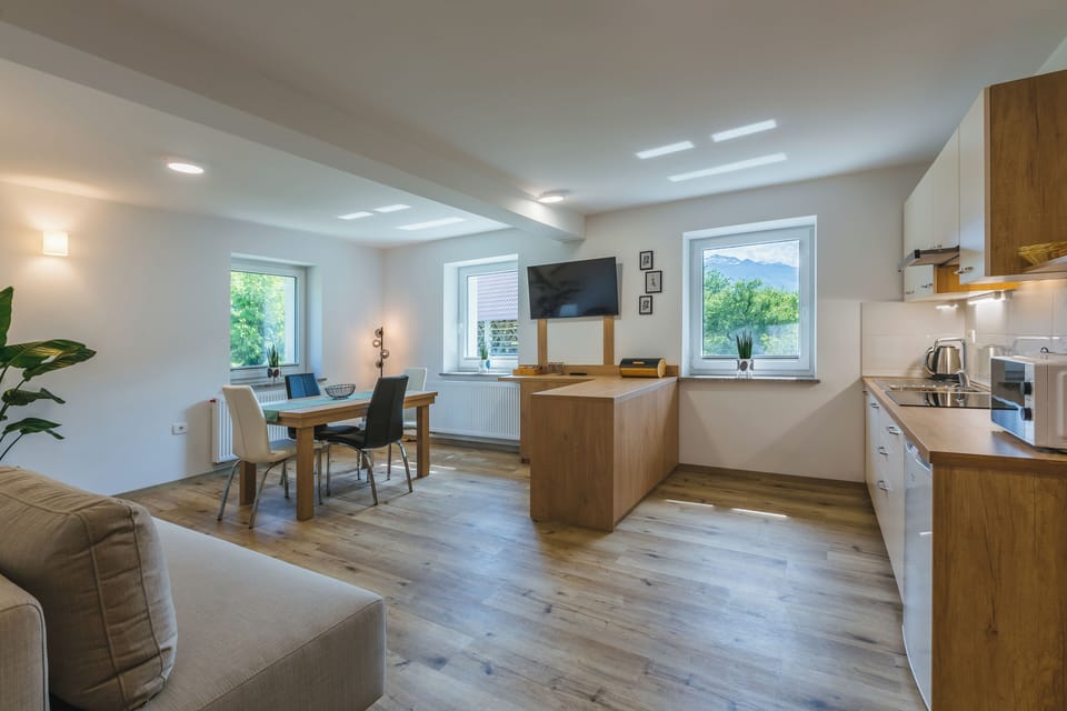 Comfort Apartment | Living area | 43-inch LED TV with cable channels