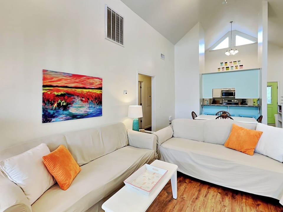 House, Multiple Beds, Patio, Garden View (Back River Bungalow) | Living area | 42-inch flat-screen TV with digital channels