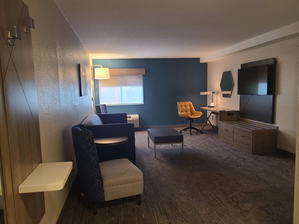 In-room safe, desk, laptop workspace, iron/ironing board