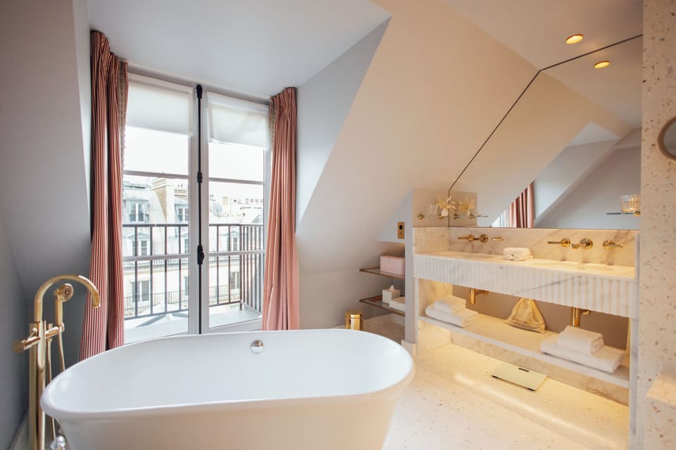 Superior Suite, 1 King Bed, City View (Grande Suite George Sand) | Bathroom | Rainfall showerhead, designer toiletries, hair dryer, bathrobes