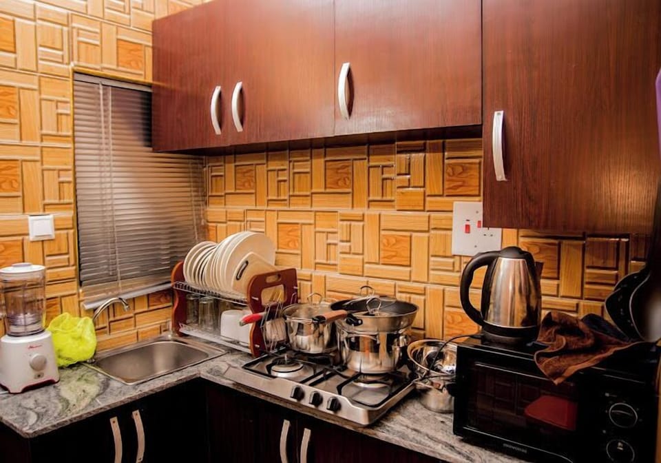 Economy Apartment, Balcony, City View | Private kitchen | Fridge, microwave, oven, stovetop