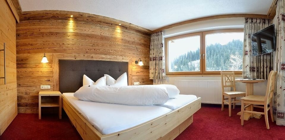 Standard Double Room, Multiple Beds, Balcony, Mountain View | Free WiFi, bed sheets