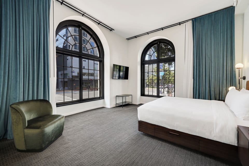 Premium bedding, down comforters, pillowtop beds, in-room safe