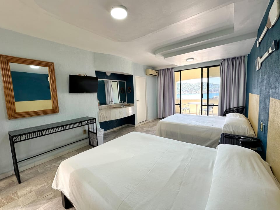 Standard Room, Pool View | Living area | 32-inch flat-screen TV with cable channels, TV