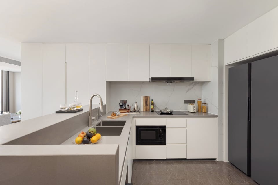 Premier Room, 3 Bedrooms | Private kitchen | Full-size fridge, microwave, rice cooker, cookware/dishes/utensils