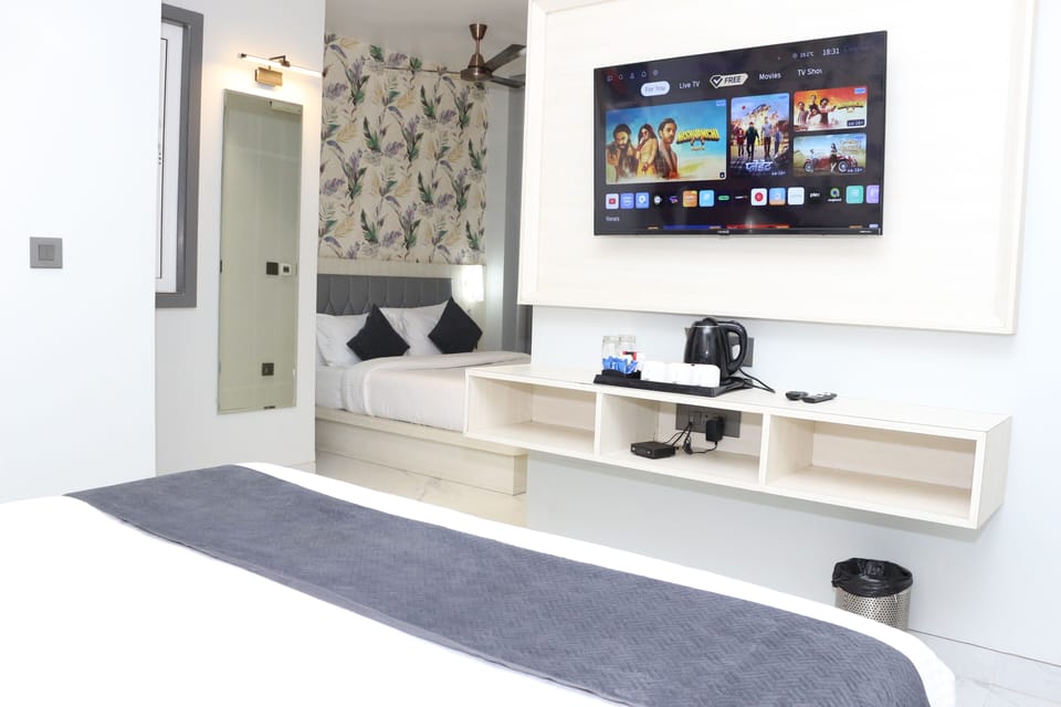Premium bedding, memory foam beds, soundproofing, free WiFi