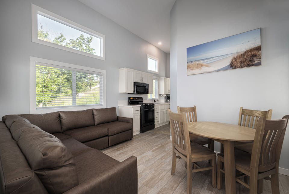 Lakeview Cottage w/ Lookout Deck | Living area | Flat-screen TV, table tennis