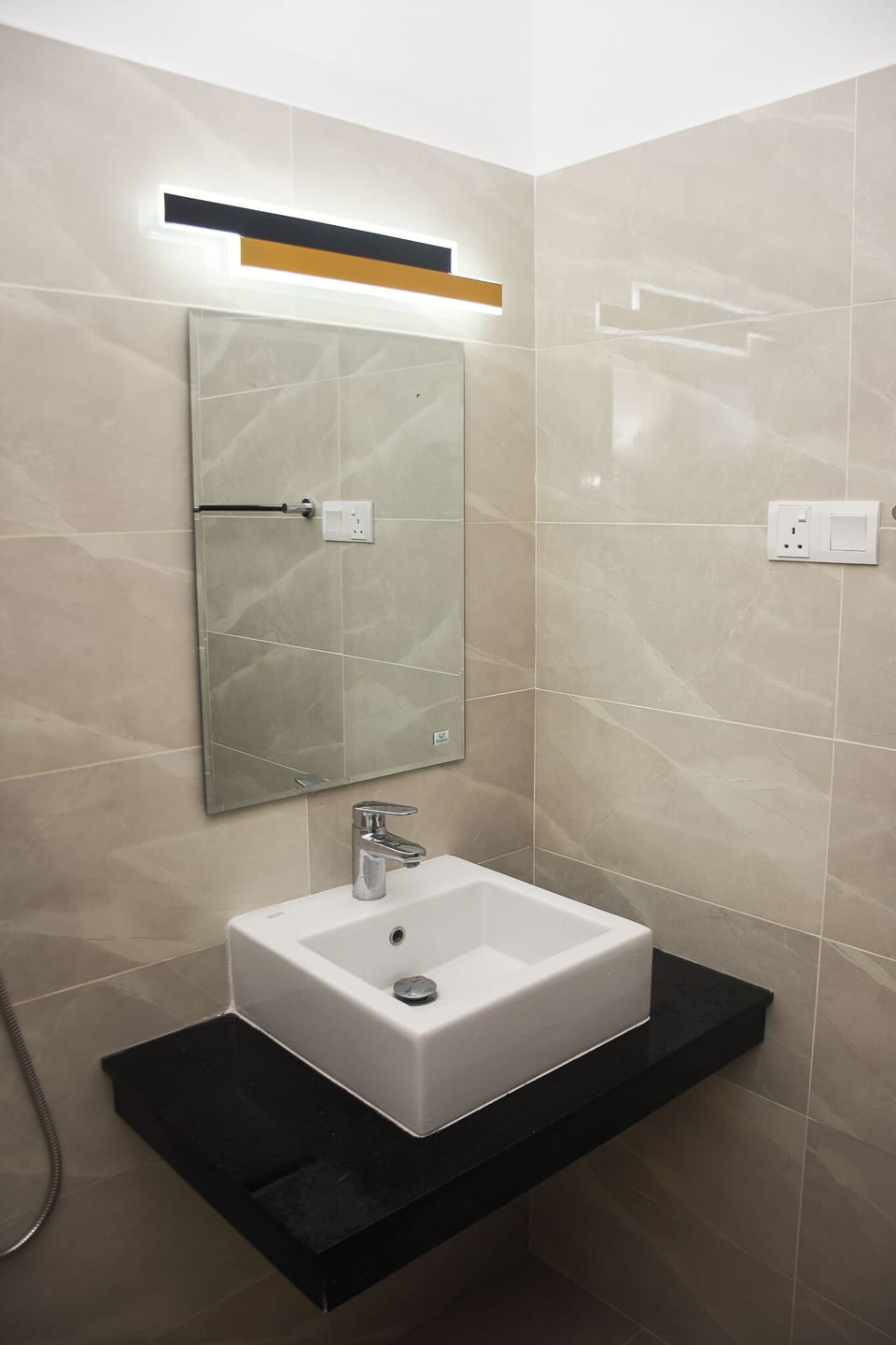 Shower, towels, soap, toilet paper