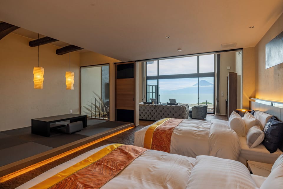 Amanohara Guest room with open-air bath and sauna overlooking Mt. Fuji and Suruga Bay | Free WiFi