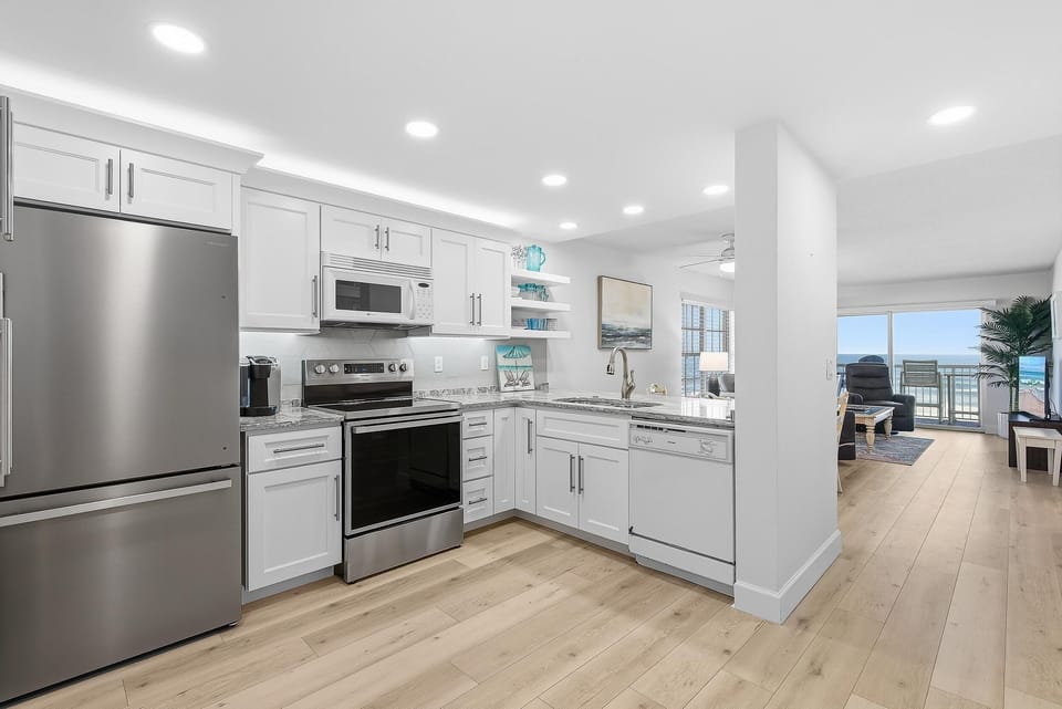 Condo, 1 King Bed with Sofa bed (Point East 301) | Private kitchen | Oven, coffee/tea maker, toaster, blender