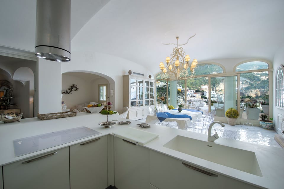 Villa | Private kitchen | Fridge, microwave, oven, stovetop