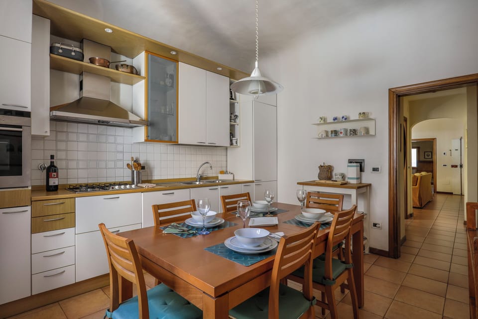 Classic Apartment | Private kitchen | Fridge, microwave, oven, stovetop
