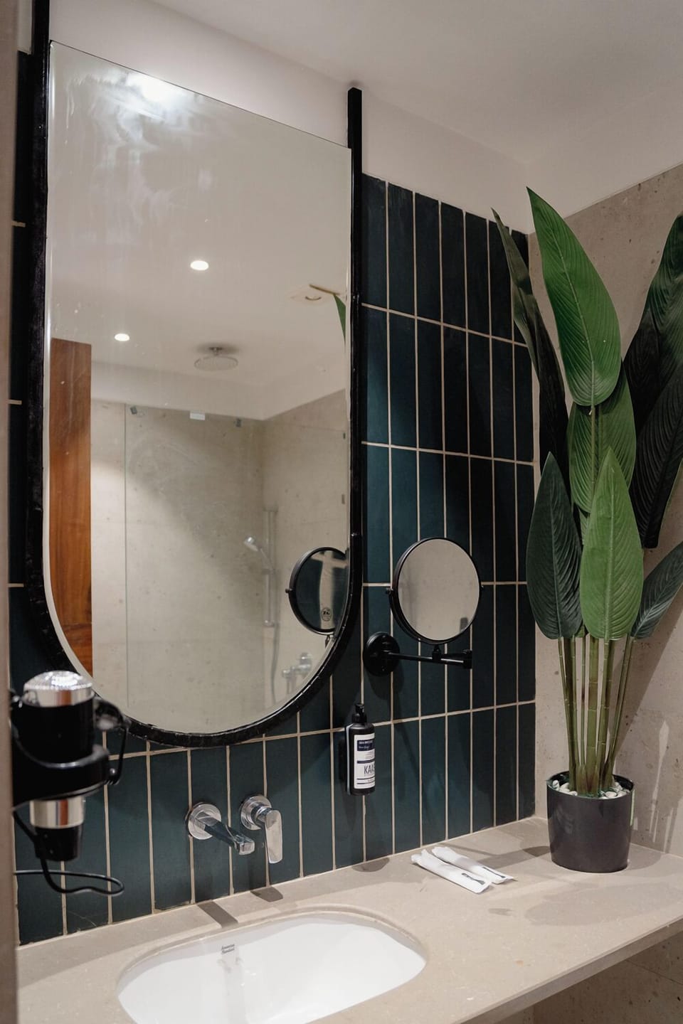 Shower, free toiletries, hair dryer, slippers