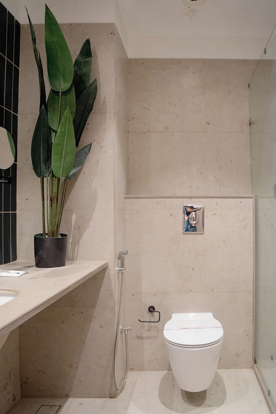 Shower, free toiletries, hair dryer, slippers