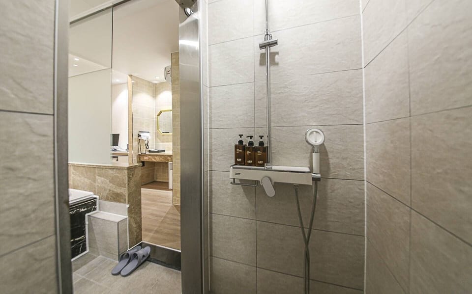 Deluxe Double Room, Private Bathroom, City View | Bathroom | Separate tub and shower, hair dryer, towels, soap