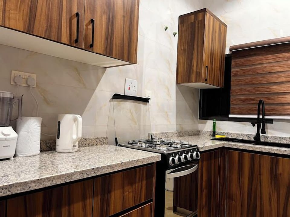 Family Apartment, Balcony, City View | Private kitchen | Fridge, microwave, oven, stovetop