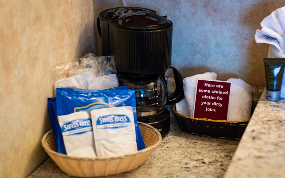 Desk, iron/ironing board, cribs/infant beds, rollaway beds