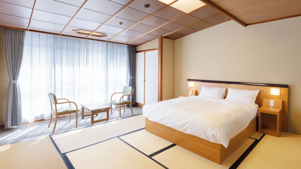Standard Japanese-Style Double Bed Room - Indoor Bath - Non-Smoking | In-room safe, free WiFi, bed sheets