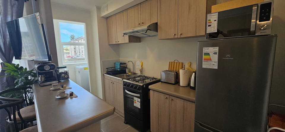 Apartment | Private kitchen | Fridge, microwave, oven, electric kettle