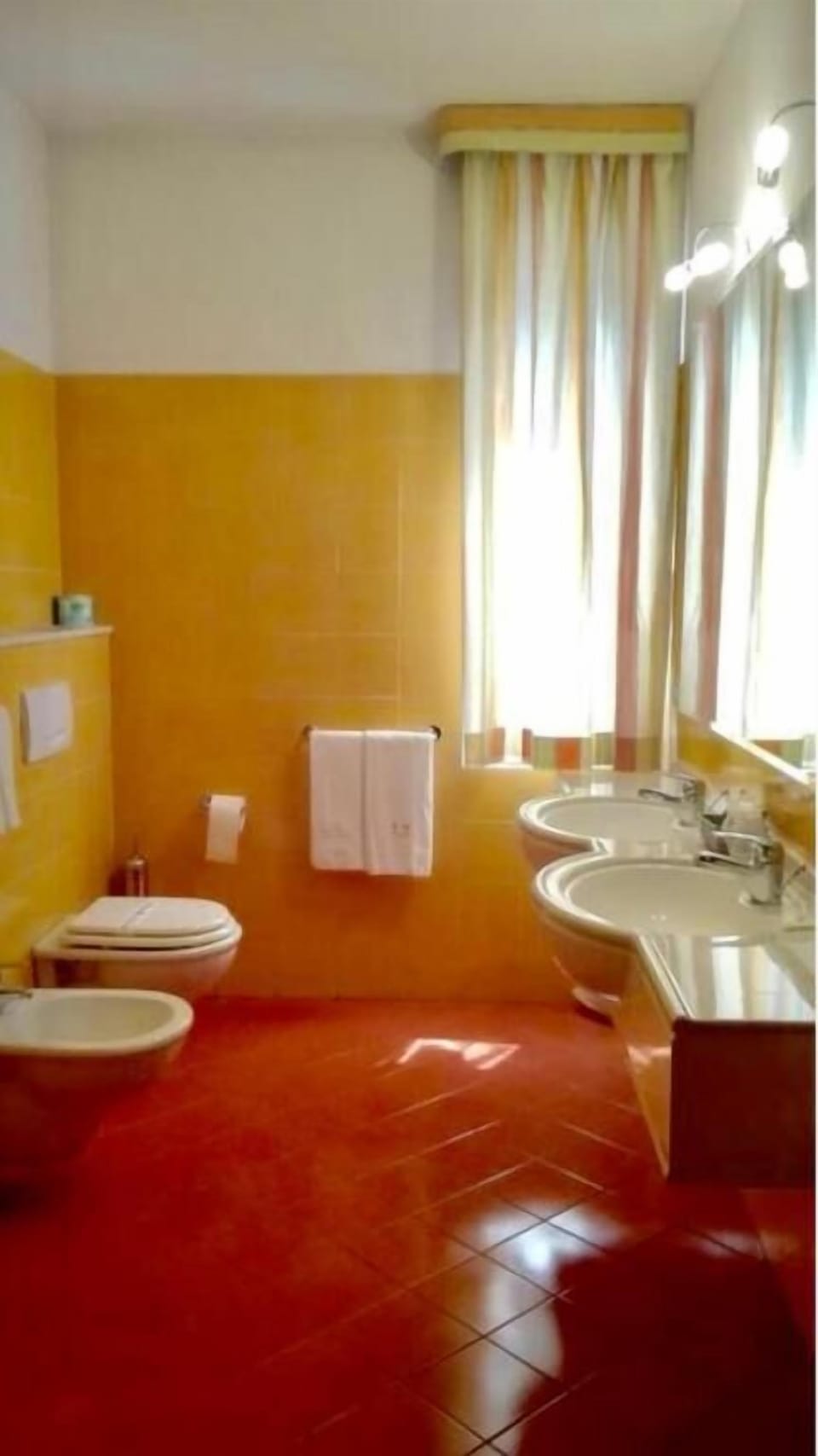 Rainfall showerhead, hair dryer, bidet, towels