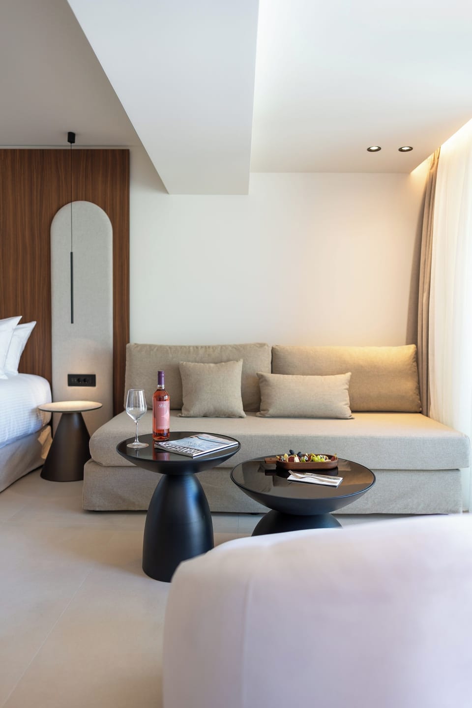Deluxe Triple Room with Partial Sea View | Living area | Smart TV, streaming services