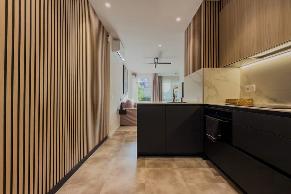 Family Apartment, Courtyard View, Garden Area | Private kitchen | Full-size fridge, microwave, oven, stovetop