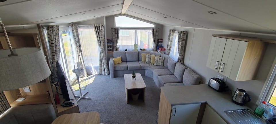 Cabin | Living area | TV, fireplace