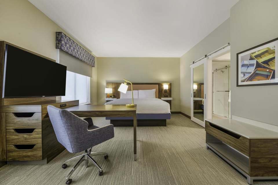 In-room safe, desk, laptop workspace, blackout drapes