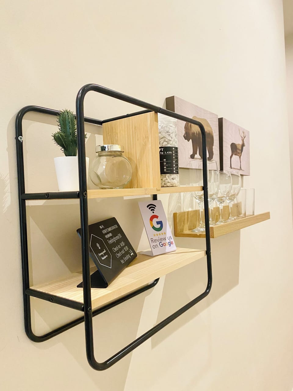 Mini-fridge, microwave, coffee/tea maker, electric kettle