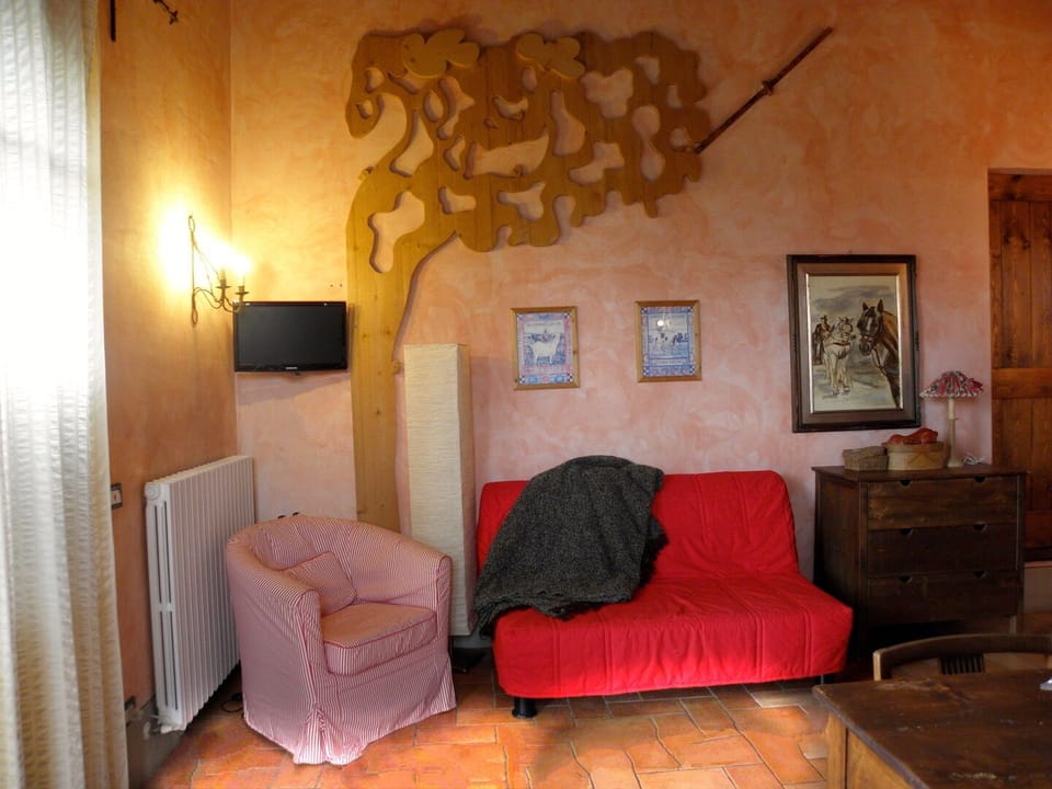 Apartment, Hill View | Living area | TV, fireplace