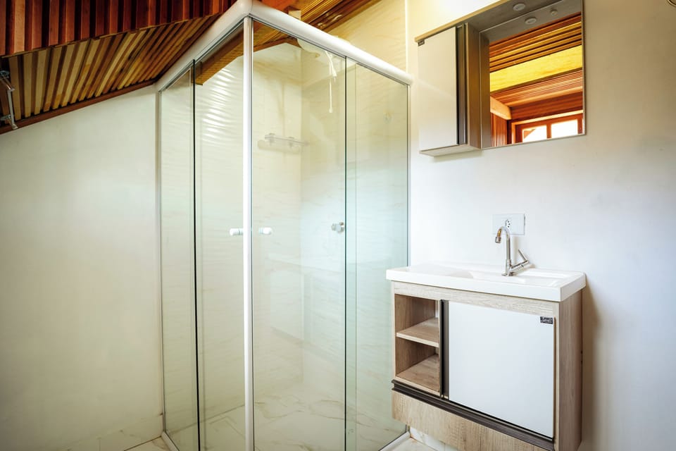 Standard Chalet, Mountain View | Bathroom | Shower, towels, soap, toilet paper