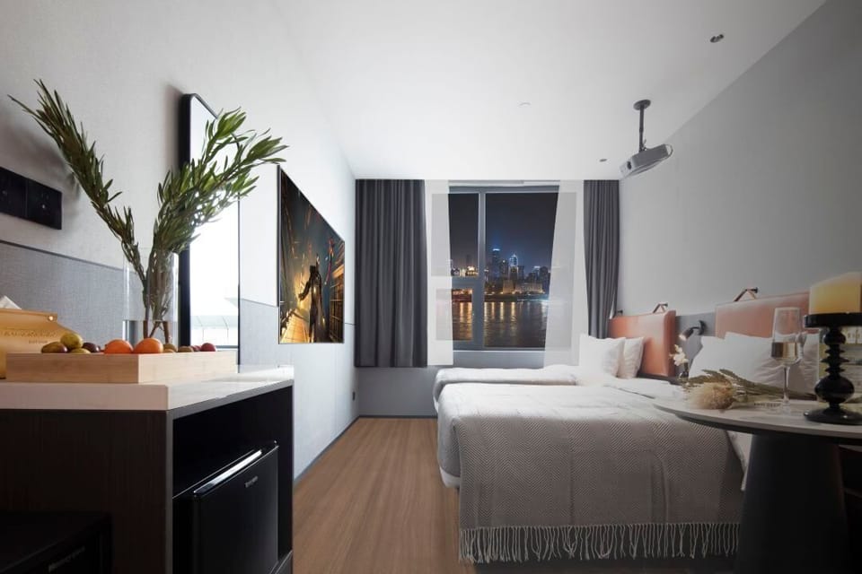 Superior Twin Room, City View | Down comforters, laptop workspace, blackout drapes, soundproofing