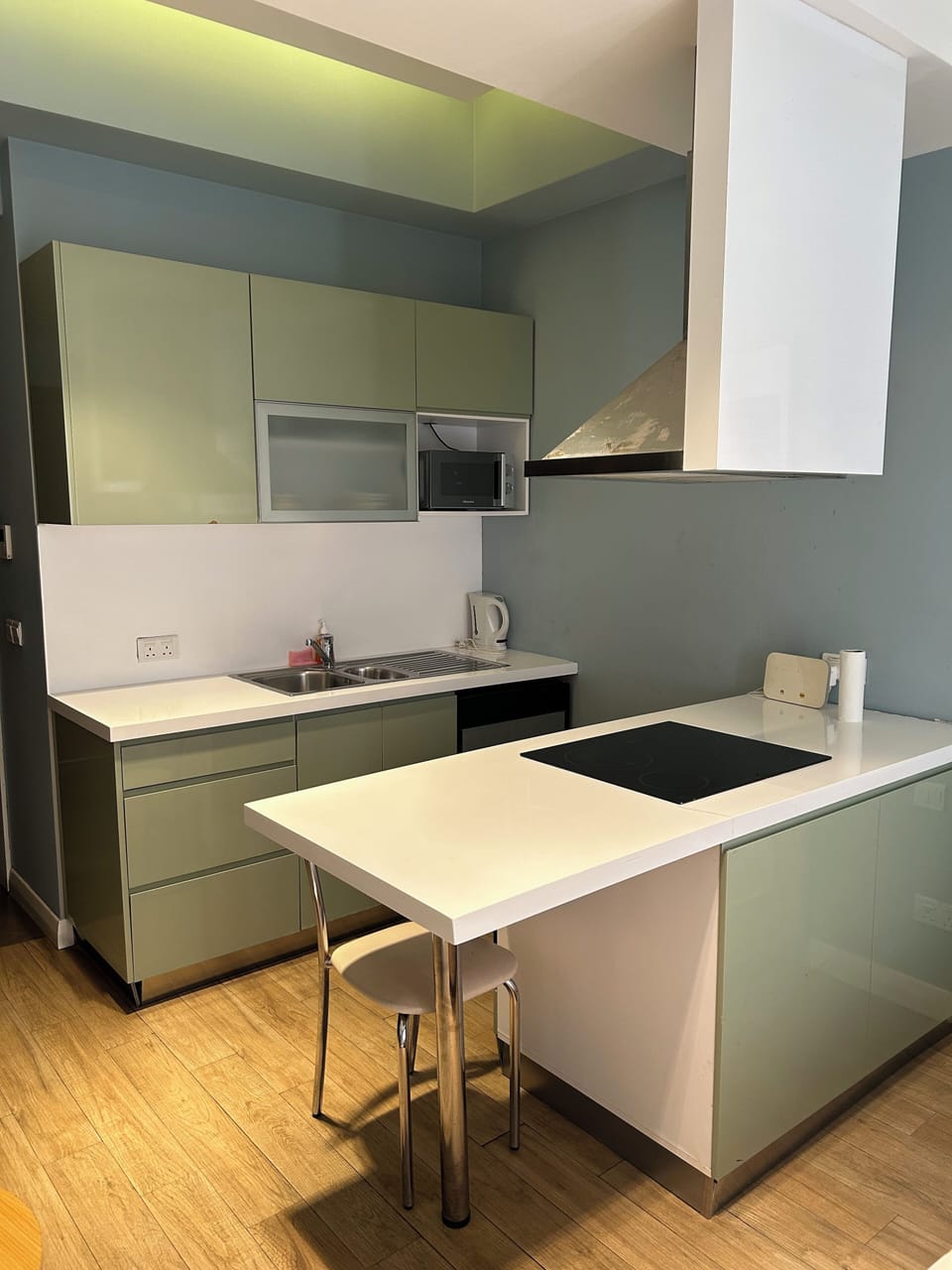 Deluxe Studio, Pool View | Private kitchen | Microwave, oven
