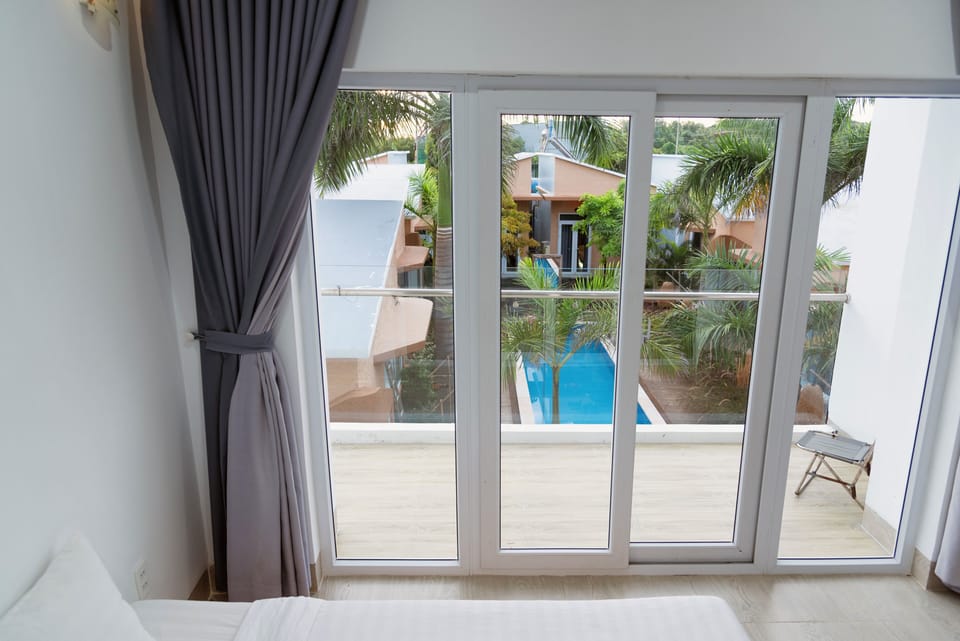 Superior Double Room, Non Smoking, Pool View | Desk, laptop workspace, blackout drapes, iron/ironing board