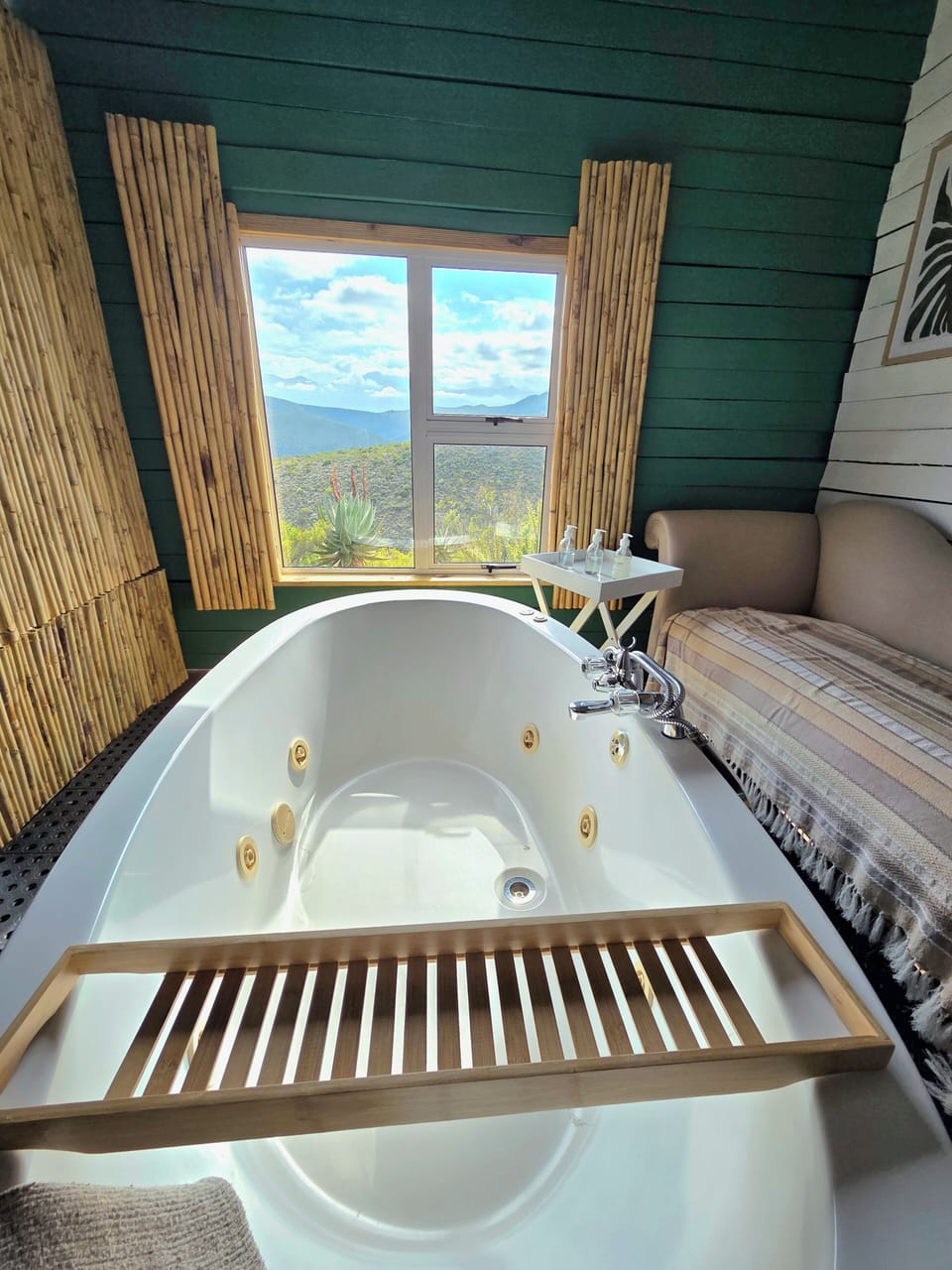 Luxury Tent, Mountain View | Bathroom | Combined shower/tub, jetted tub, rainfall showerhead, free toiletries