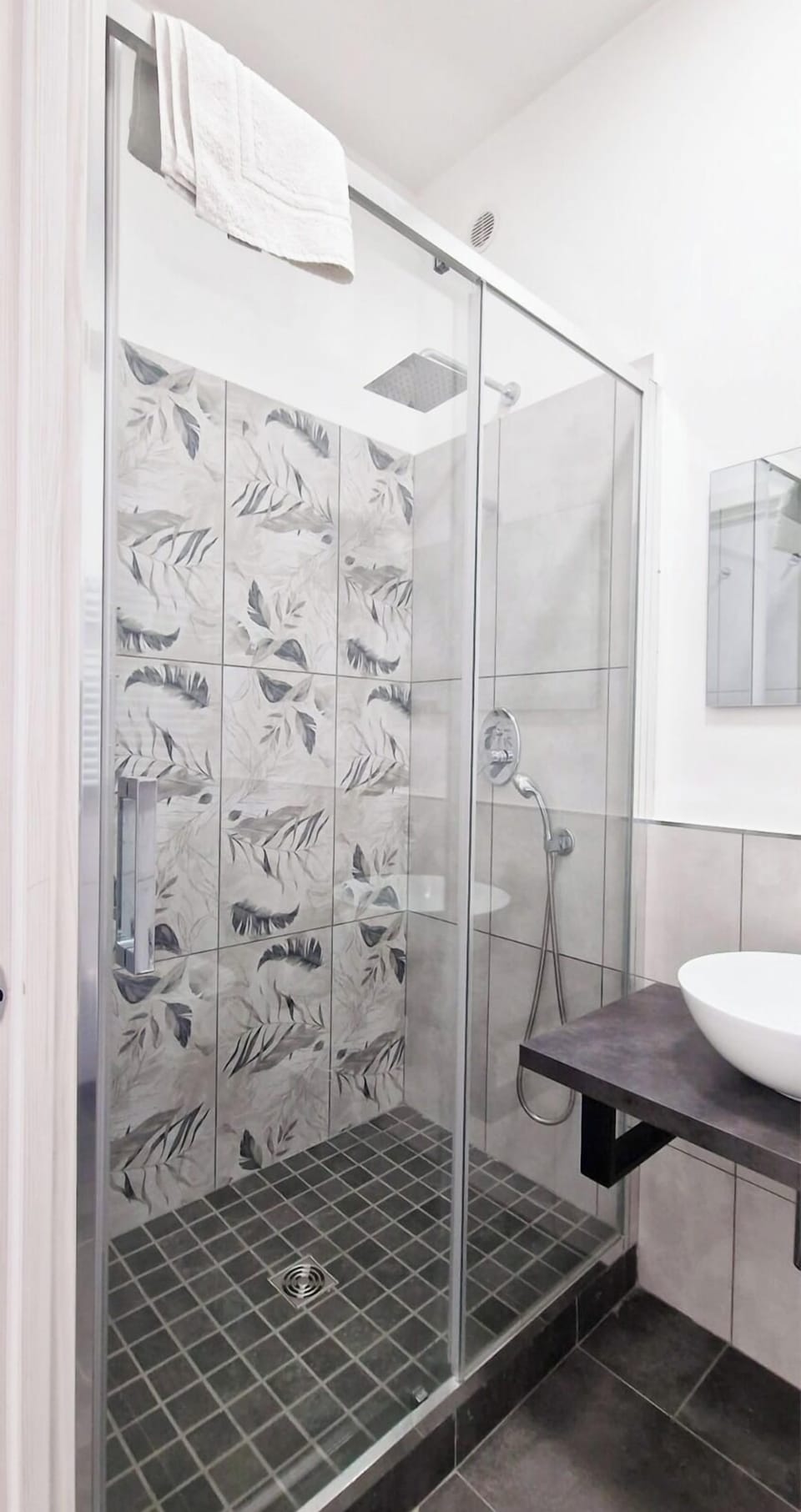 Hair dryer, bidet, towels, soap