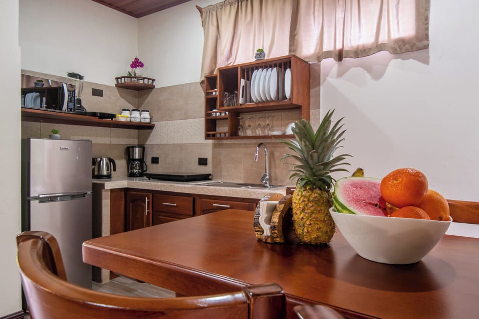 Deluxe Suite, Balcony, Garden View | Private kitchen | Fridge, microwave, stovetop, cookware/dishes/utensils
