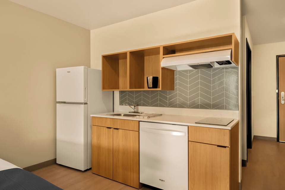 Suite, 2 Queen Beds, Accessible, Non Smoking | Private kitchen | Full-size fridge, microwave, stovetop, dishwasher